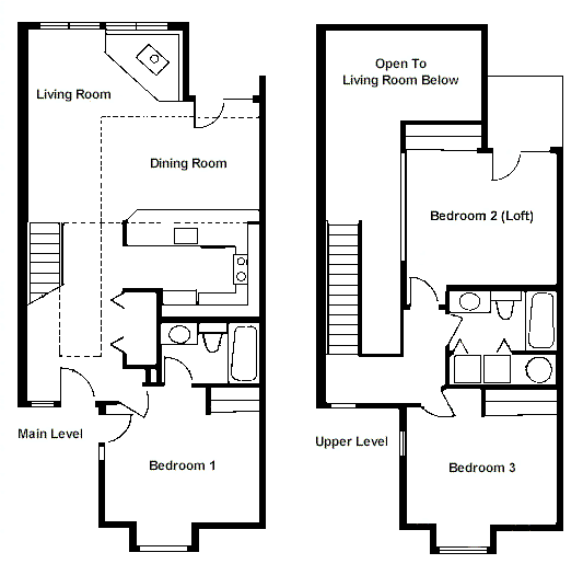 Floor Plan Two Bedroom Loft (RCI ID 1711) Whispering